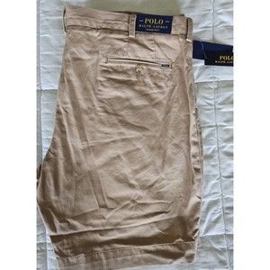 Polo Ralph Lauren Men's 42 Shorts Classic Fit 9" Chino Beige Khaki Flat Front